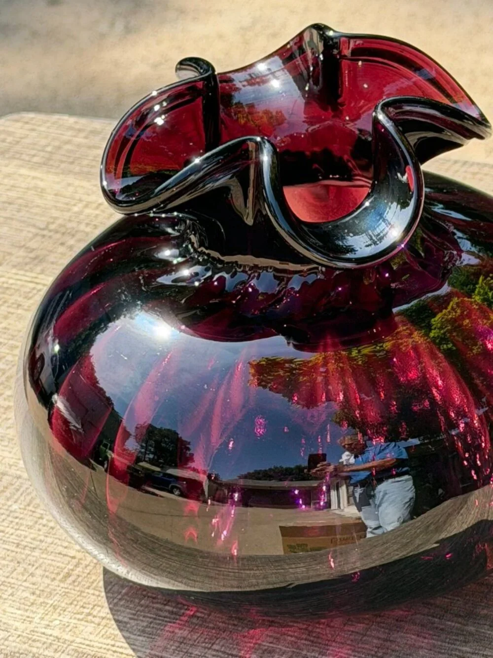 Vintage Amethyst Purple Hand Blown Art Glass 7